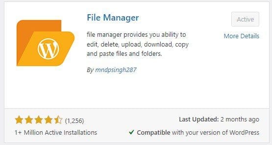 Installing and Activating WP File Manager